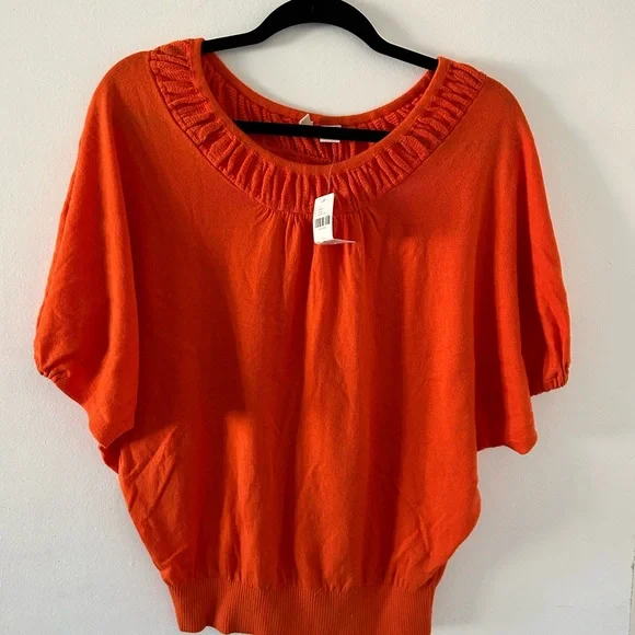 Anthropologie Moth Damon Pullover in Orange Size:M - Picture 2 of 4